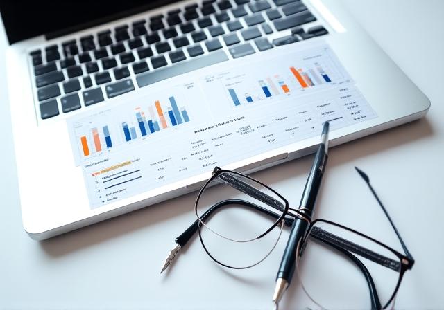 Tableau de bord financier moderne montrant des graphiques de croissance